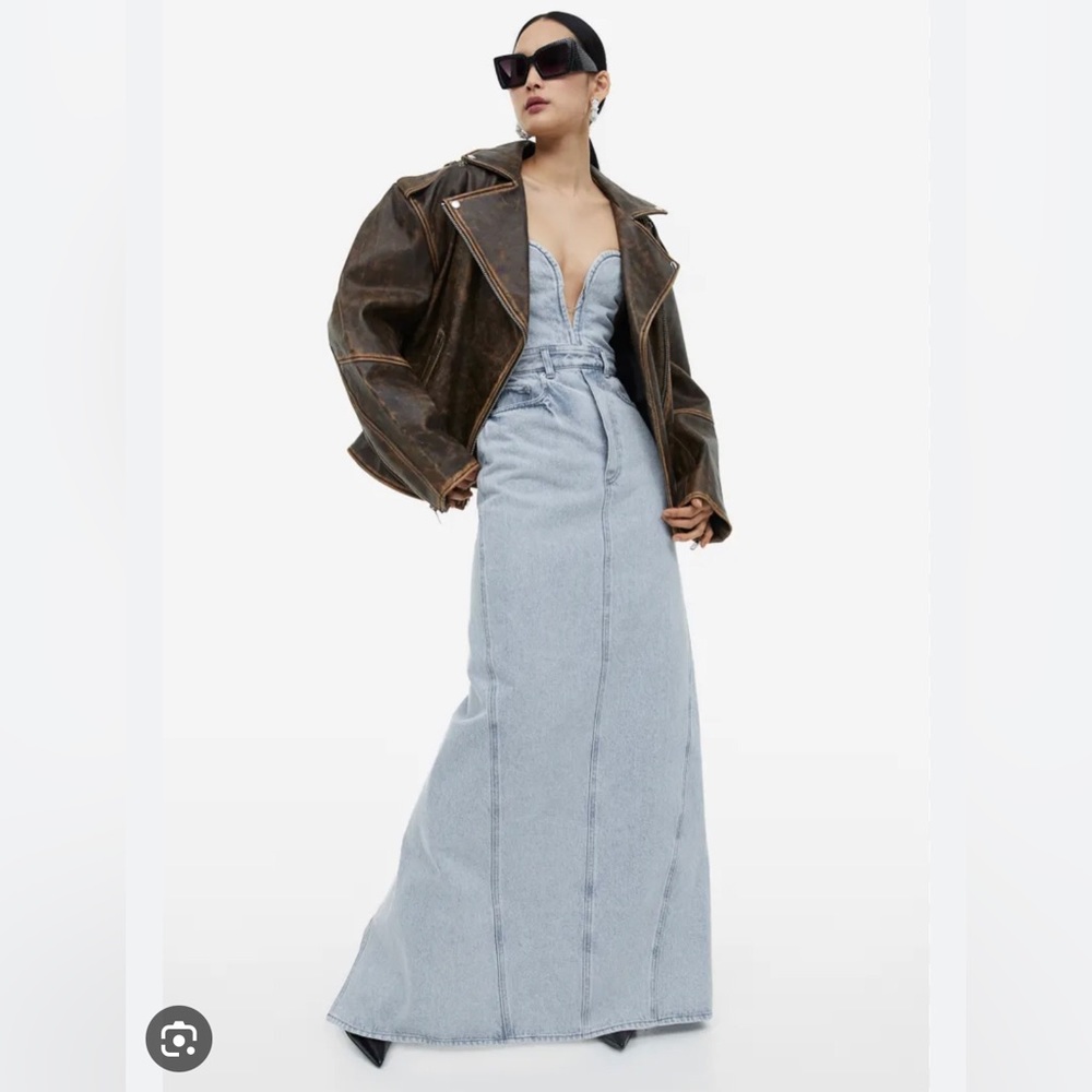 H&M Studio Collection Bandeau Denim dress.
